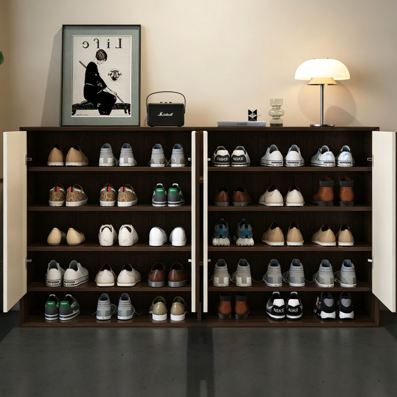 Rangement à chaussures de style français rétro, H 39,37 po x l 62,99 po x P 14,57 po