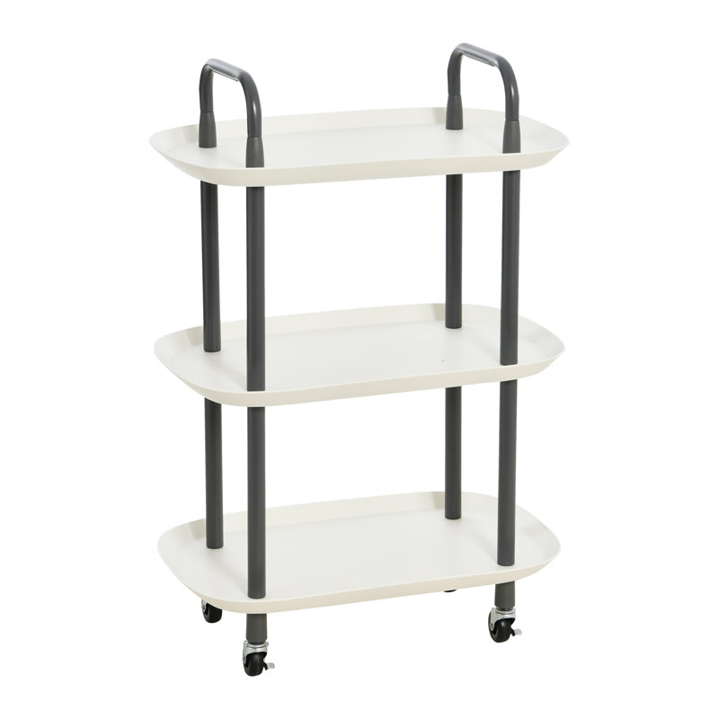 Chariot à 3 niveaux Main + Mesa, Gris foncé, Blanc