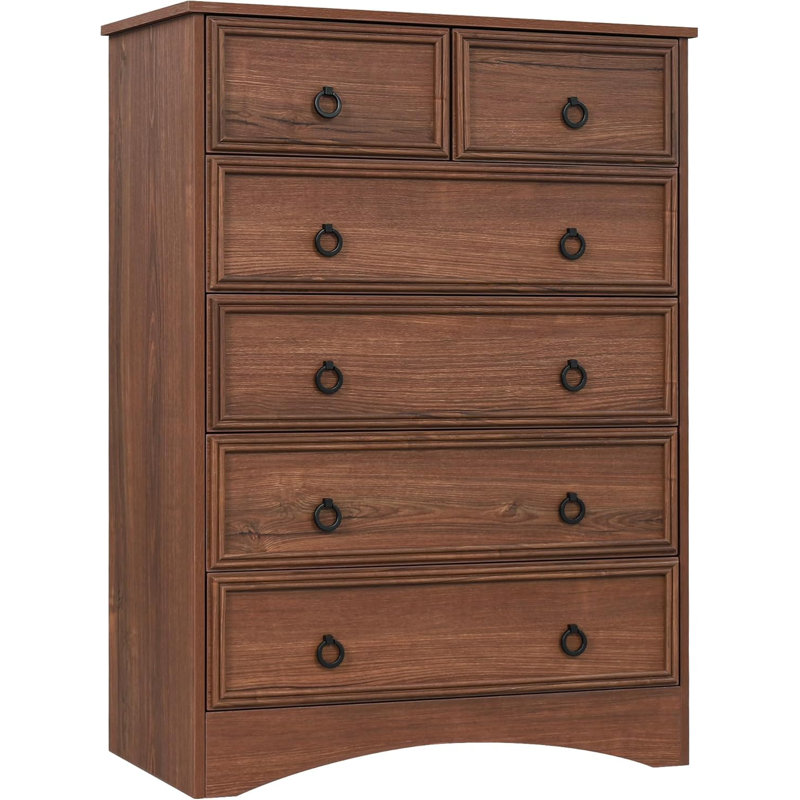 Dresser Tall for Bedroom, Wood 6 Chest Drawers, 6 Drawer Dresser, Storage for Clothes,Large Drawers, Vintage, for Living Room, Bedroom, Hallway