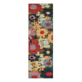 Rug & Kilim’S Contemporary Runner In Beige-Brown With Colorful Floral Patterns