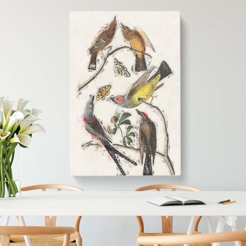 Flycatcher Birds by John James Audubon - Wrapped Canvas, 50cm H x 35cm W x 3cm D