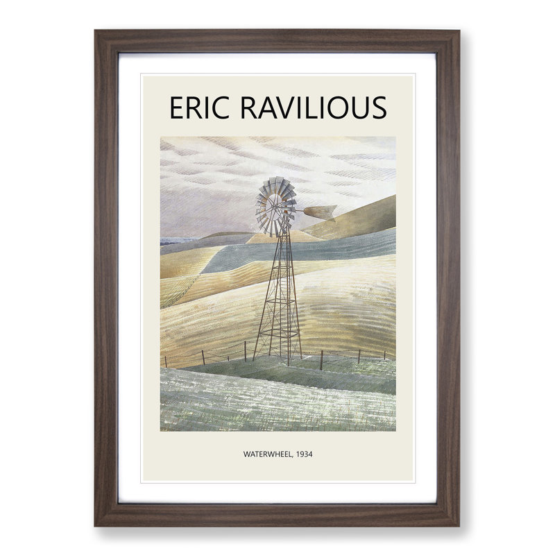 Furlongs Waterwheel 1 Piece Single Picture Frame Wall Art, 36cm H x 27cm W x 2cm D, Walnut Framed