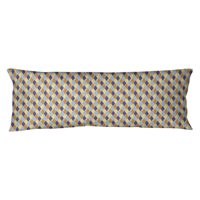 Katelyn Elizabeth Reversible Throw Pillow, Orange/Blue, Poly Fill, Microfiber