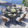 Tansi All Steel Detachable Main Dining Set Of Seven Pieces With Rectangular Dining Table And Cushion