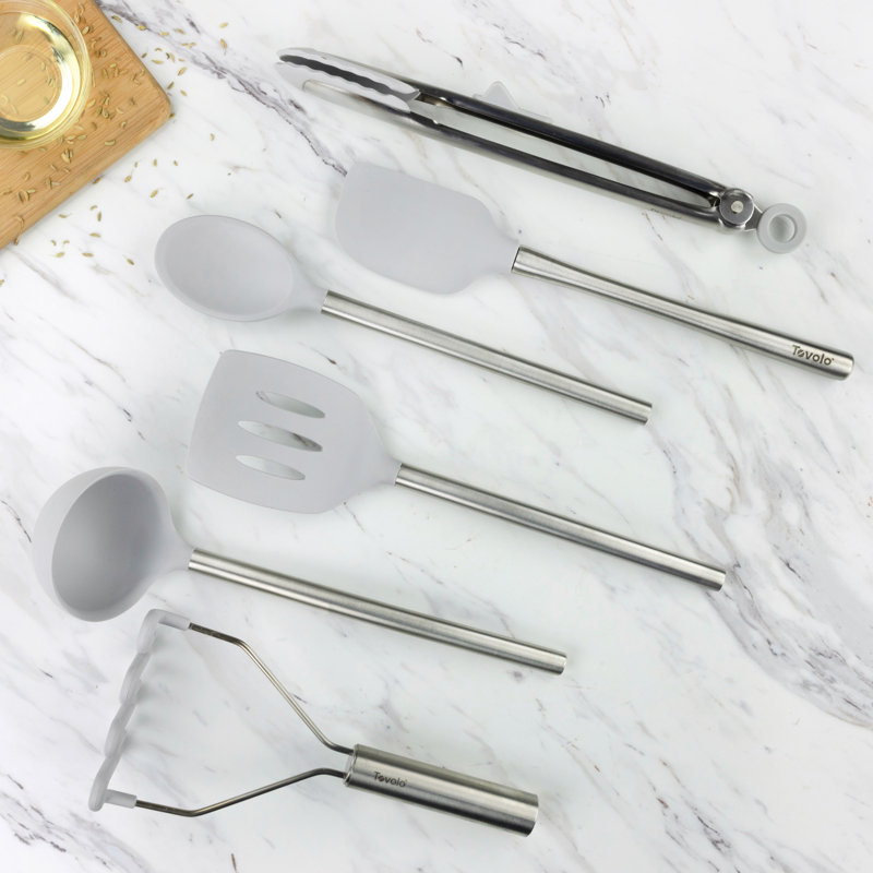 Tovolo 6-Piece Assorted Kitchen Utensil Set, Oyster Gray