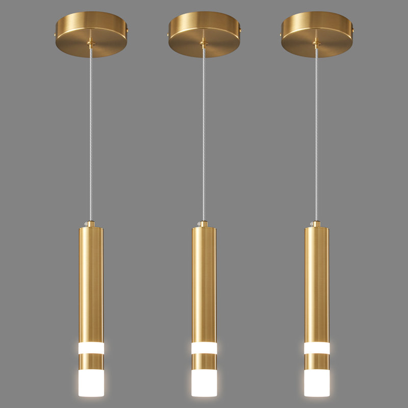 Paquet de 3 luminaires suspendus à DEL Griscelda, Doré