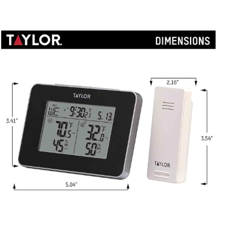 Taylor Digital Indoor/Outdoor Thermometer and Hygrometer with Wireless Remote