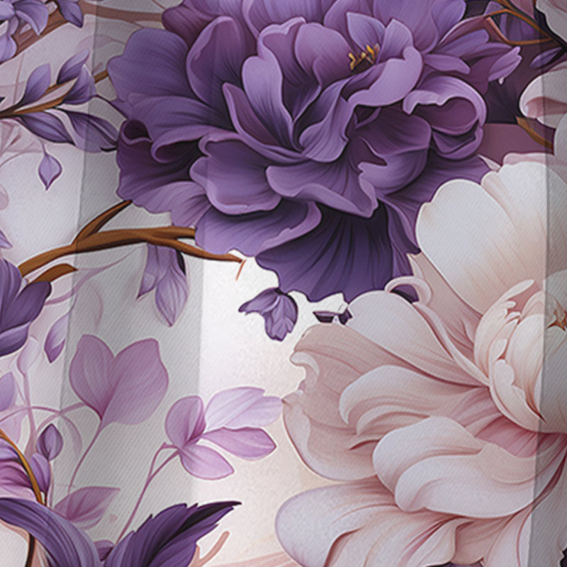 Ethereal Rococo Flourish Victorian Pattern XXV Velvet Blackout Single Curtain Panel, 52" W x 120" L