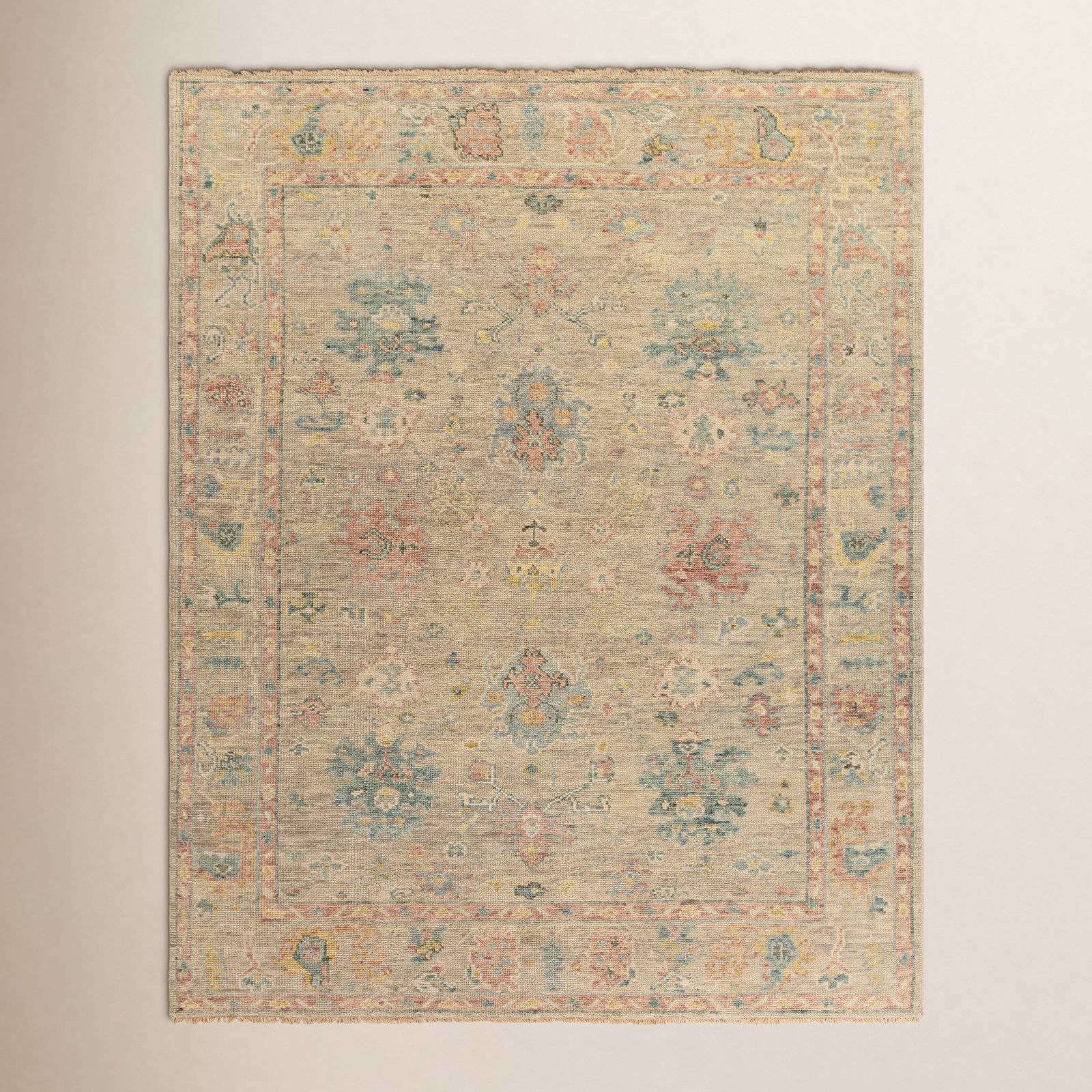 Newham Brown Hand-Knotted Oriental Wool Rug, Rectangle 6' x 9'