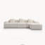 Canapé d'angle modulaire en velours côtelé compressé Modern Cloud avec pouf, beige-1183625761