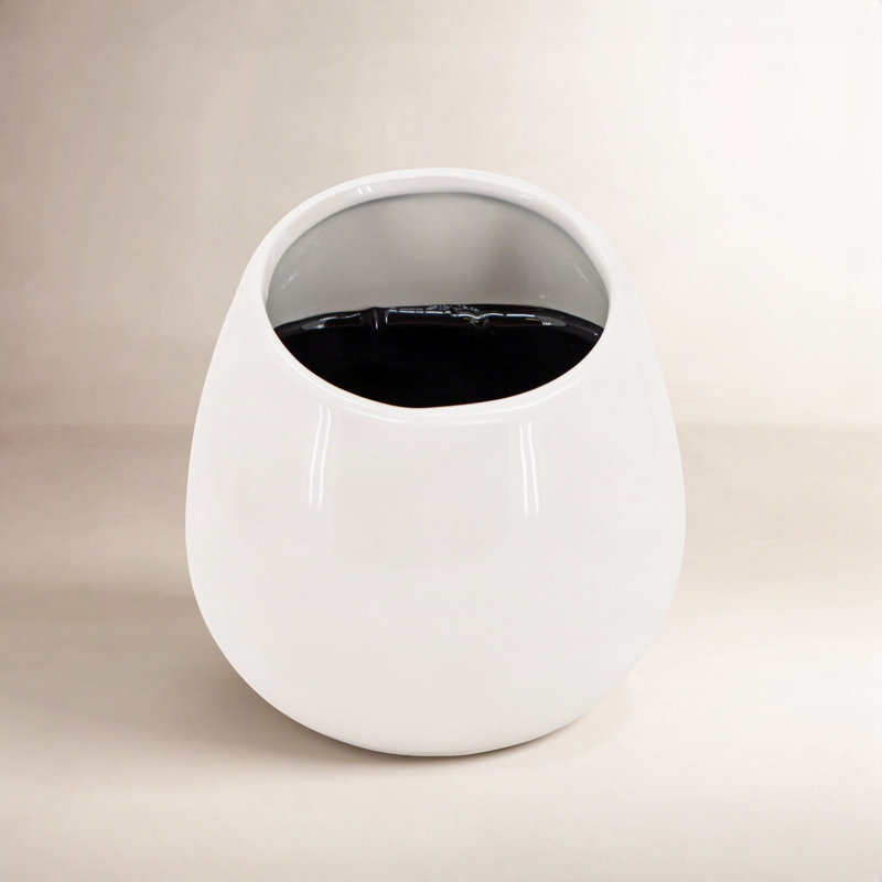 Hilaria Ceramic Wall Planter, 6.5'' H x 5.5'' W x 5" D, Glossy White