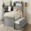Structure de lit double en bois, lit gigogne, rangement, tiroirs