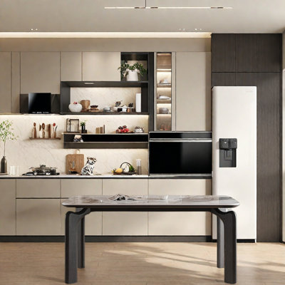 Modern Black Rock Board Dining Table
