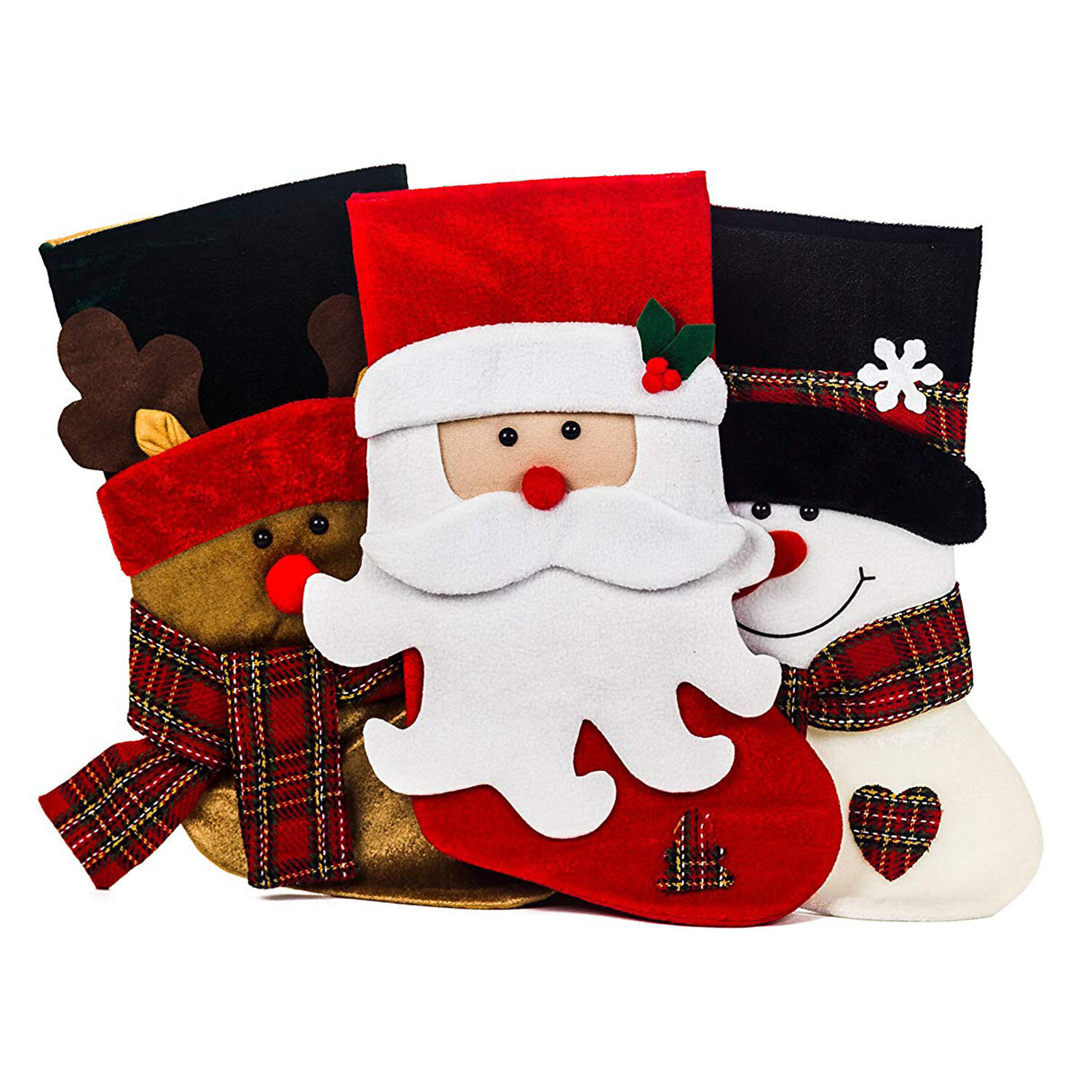 Anroll 3 Pack Christmas Stockings 18 inches Large Stockings for Home  Decorations : : Home