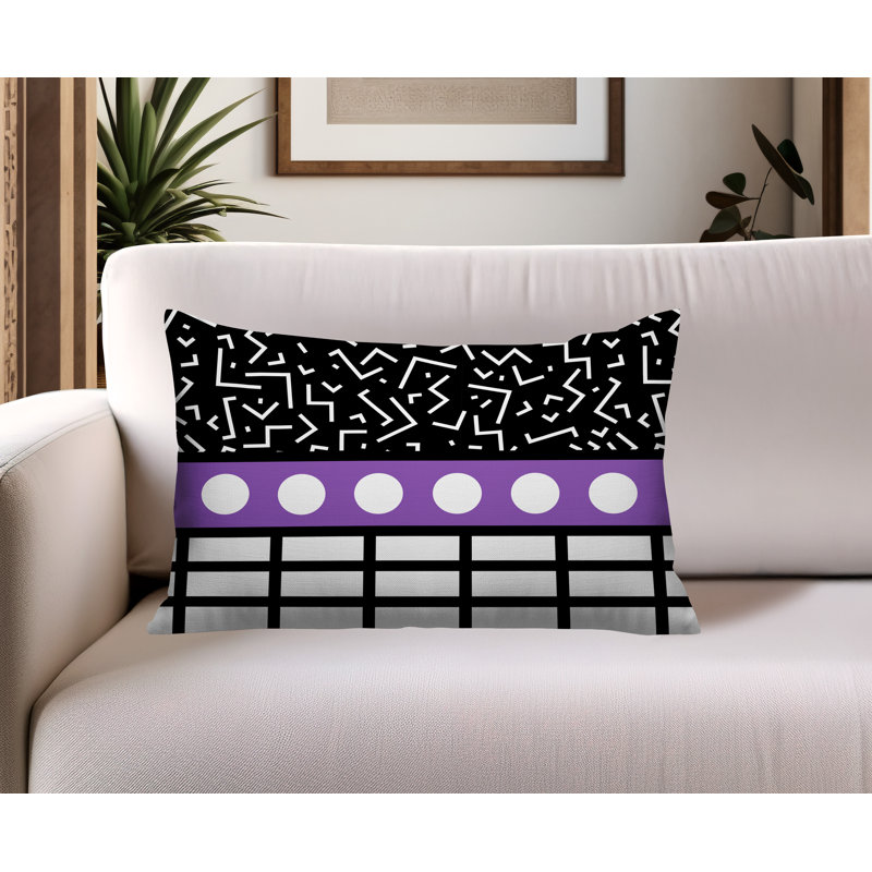 Oreiller rectangulaire réversible intérieur / extérieur Poptik, Rectangulaire H 18 po x l 25 po, Mauve