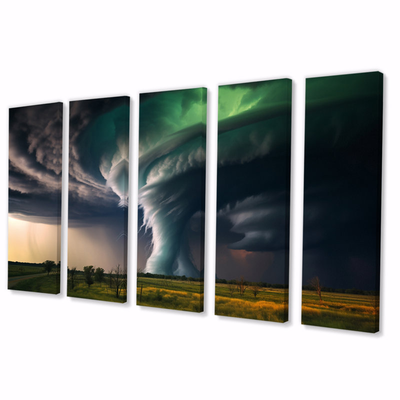 Tempête de tornade tempête - impression sur toile tendue 5 pièces