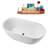 63" Streamline Soaking Glossy White Freestanding Tub and Tray With Internal Drain-101412666