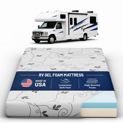 Matelas de remplacement pour matelas en mousse viscoélastique imprégnée de gel haute densité 6 pouces, mi-ferme, fourgons de camping, 32 po x 29 po