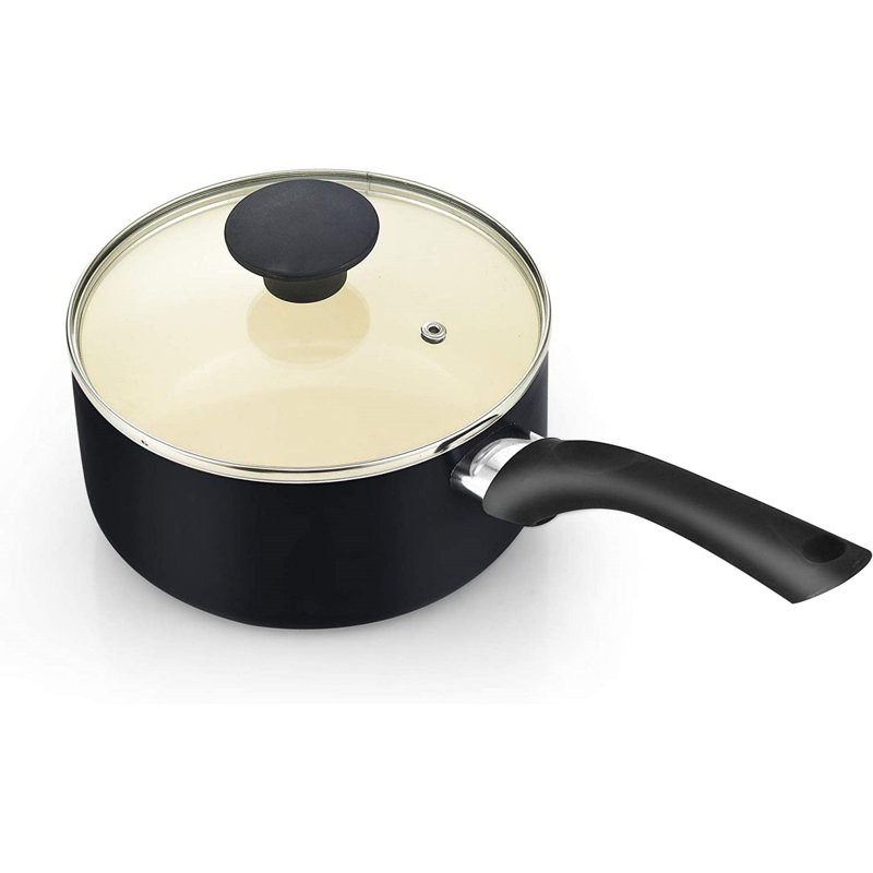 Black 10-Piece Nonstick Ceramic Coating Aluminum Cookware Set