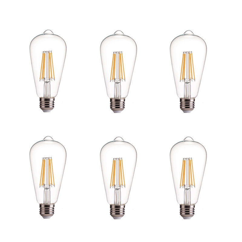 ST58 60 Watt Equivalent LED Dimmable Light Bulb, E26/Medium (Standard) Base