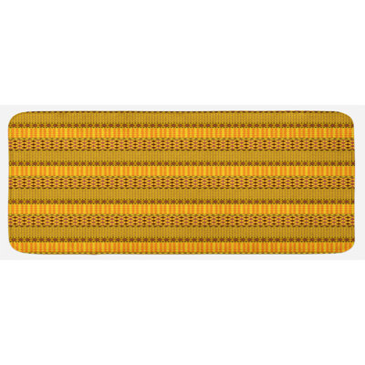 Eclectic Striped Synthetic Kitchen Mat