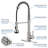 Kitchen Faucet With Pull Down Sprayer And 4 Spraying Modes Single Handle Commercial Spring Kitchen Sink Faucet Brushed Nickel 1 Or 3 Hole