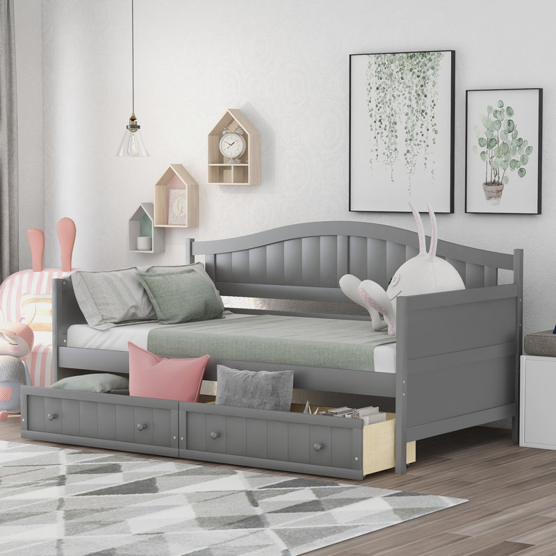 Spritzer Twin Size Daybed with 2 drawers, Gray