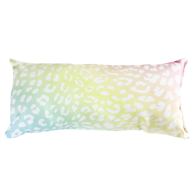 Animal Print Reversible Throw Pillow, Pastel Gradient