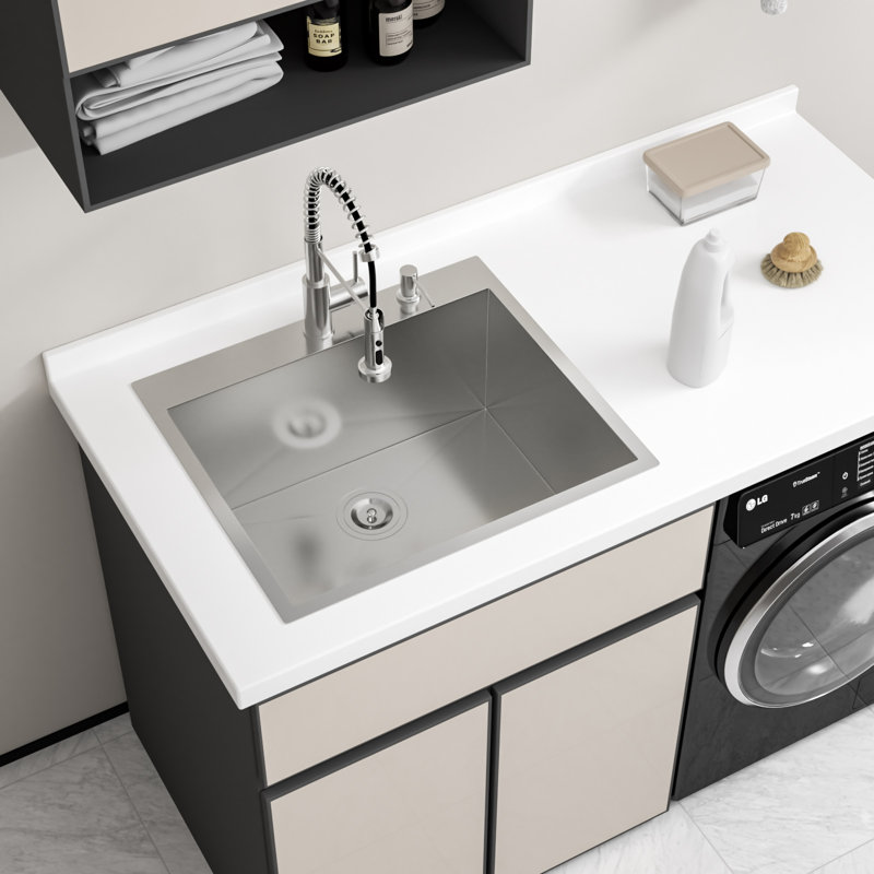 Évier de cuisine encastré en acier inoxydable de calibre 16 de 25 po x 22 po x 12 po Topmount