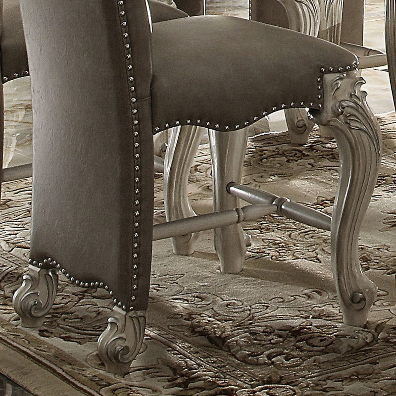 Chaises à hauteur de comptoir brunes et blanches (de 2) - Élégant cadre de chaise à 2 pieds, Brun / Blanc