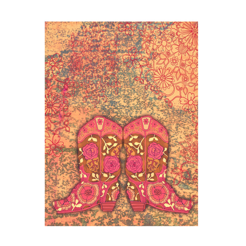 Art sur toile rouge Kim Kosirog, H 14 po x l 19 po