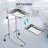 Mobile Mayo Stand Stainless Steel with 2 Pcs Trays on Wheels Adjustable Height for Hospital Dental Salon Tattoo