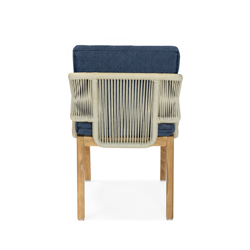 Amadora Outdoor Teak Dining Armchair, Indigo