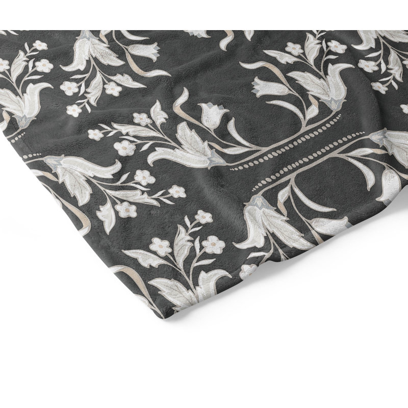 Jeté en velours Mira Mira, L 60 po x l 50 po, Gris anthracite