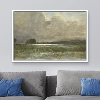 "Tempête, nuage, champ vert, paysage, nature, désert, beaux-arts, décoration rustique" sur