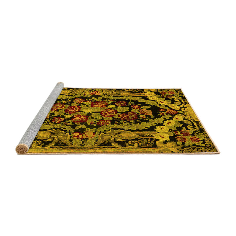 Washable Floral Indoor Rug, Round 5'