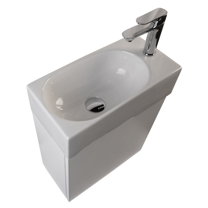 Marietta 19.75'' W Single Vanity, Matte White, Matte Black, 1