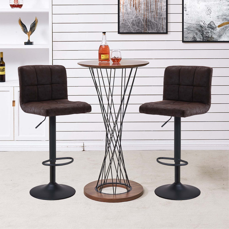 Tabouret de bar Amjed, Noir brunâtre
