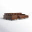 Agatina 148" Wide Leather Match Left Hand Facing Corner Sectional with Ottoman-3253845