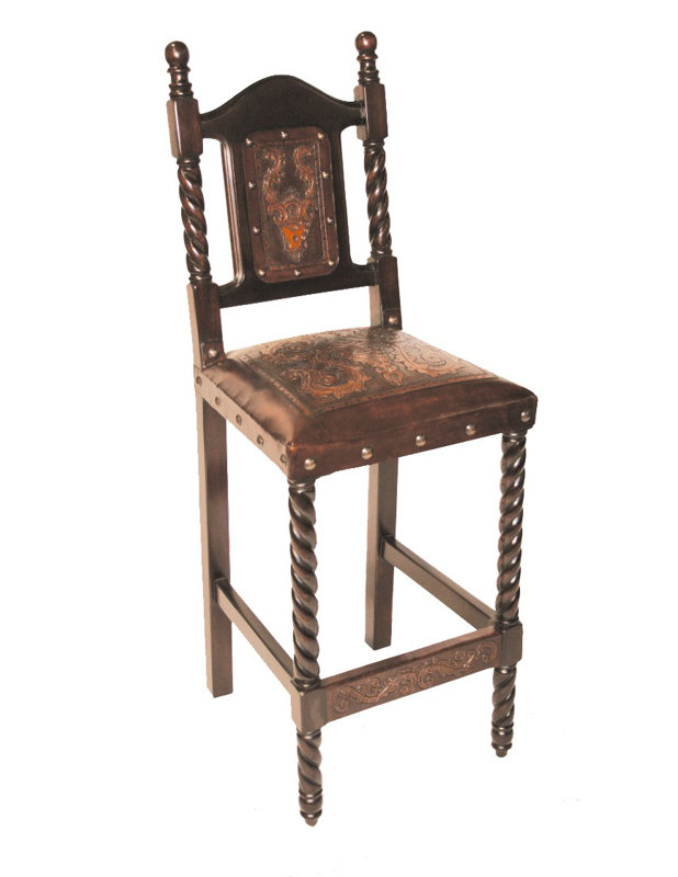 Tabouret de bar Olivos, Antique rustique