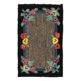 Antique American hooked rug 2'7''x 4'2''