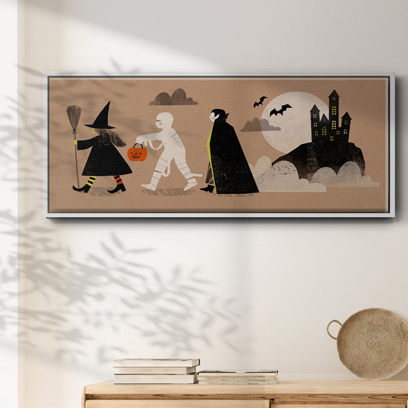 Graphic Halloween Collection D- Framed Canvas