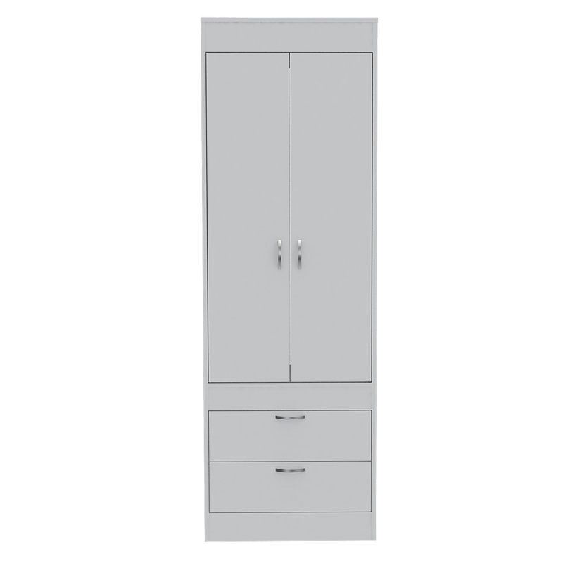 Lisboa 2-Door Armoire, 70.4" H x 18.9" W x 23.3" D, White