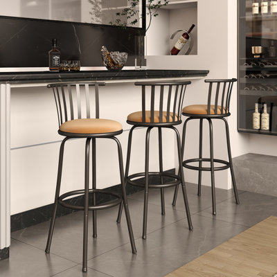 Monarrez 24" and 29" Seat Height Adjustable Counter Stool Bar Stools With Metal Frame For Kitchen Island Home Pub