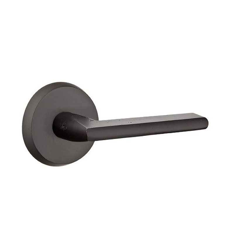 Levier de couloir Passage avec rose n ° 2, Bronze plat noir, Droite