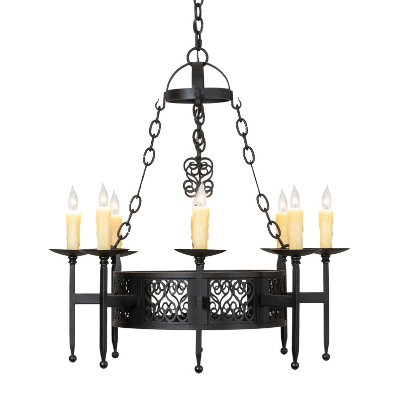 Lustre à 8 lumières de 28 po de large Toscano