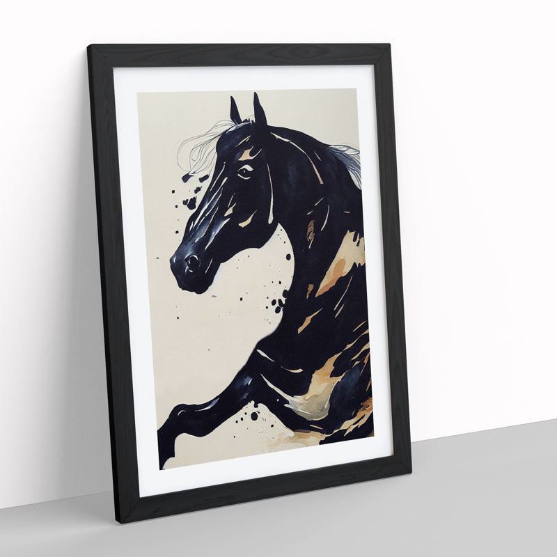 Magnificent Horse No.1 Abstract - Framed Print, Black Framed, 64cm H x 46cm W x 2cm D