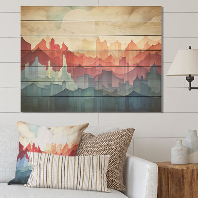 Aquarelle colorée de New York III - paysage abstrait sur bois