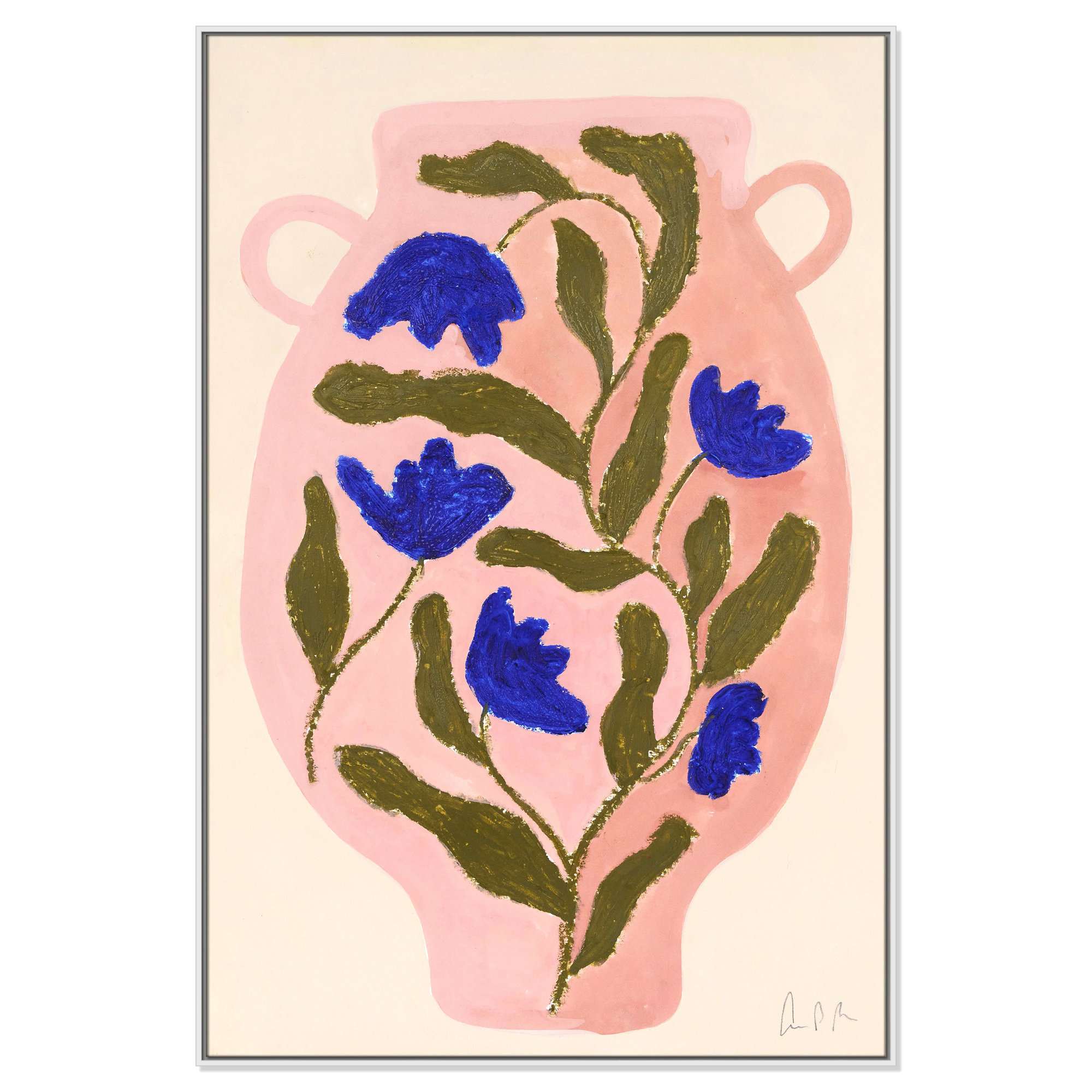 Vase No. 01 Print by Camilla Bergqvist, 61.5" H x 41.5" W, White