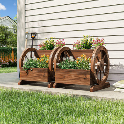 Jardinière en bois pour jardin 2 pièces